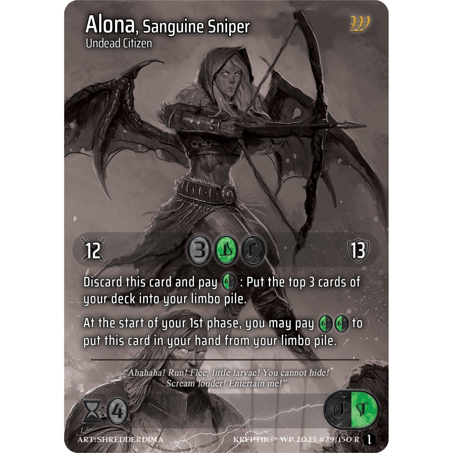 Image for Alona, Sanguine Sniper (Cosmo Foil) (29) (KPTGC) - Kryptik TCG