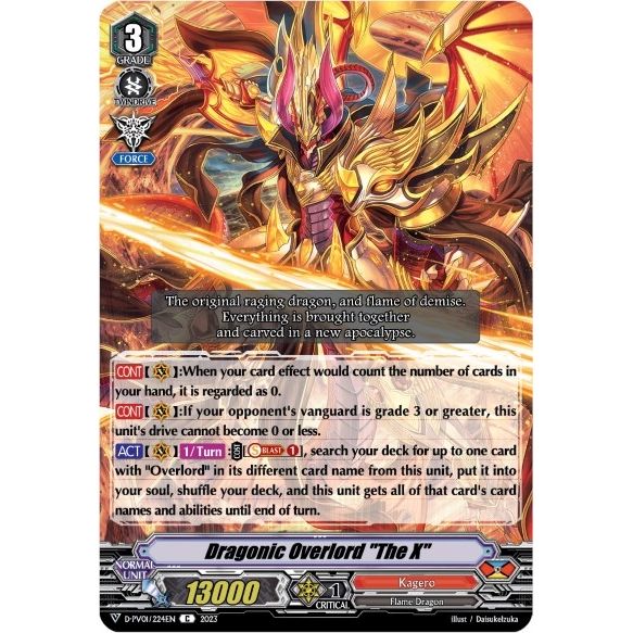 Image for Dragonic Overlord "The X" (D-PV01/224EN) (D-PV01) - Cardfight Vanguard