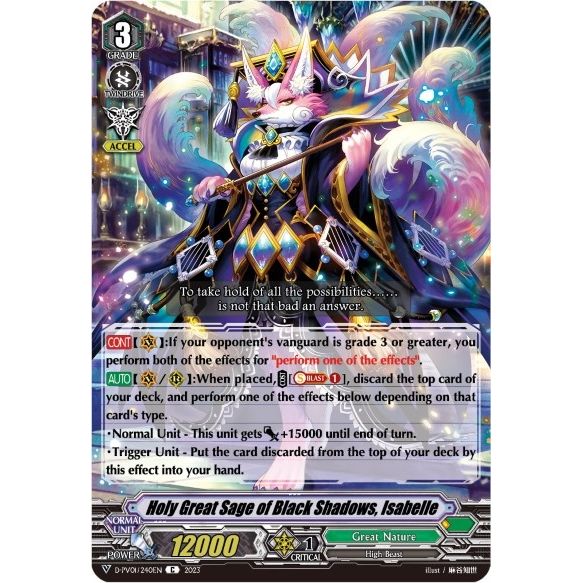 Image for Holy Great Sage of Black Shadows, Isabelle (D-PV01/240EN) (D-PV01) - Cardfight Vanguard