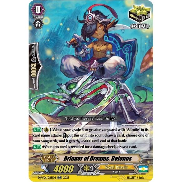 Image for Bringer of Dreams, Belenus (D-PV01/029EN) (D-PV01) - Cardfight Vanguard