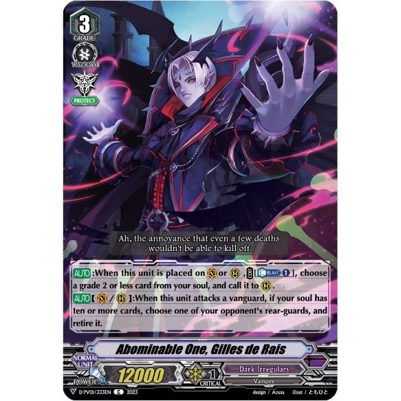 Image for Abominable One, Gilles de Rais (D-PV01/333EN) (D-PV01) - Cardfight Vanguard
