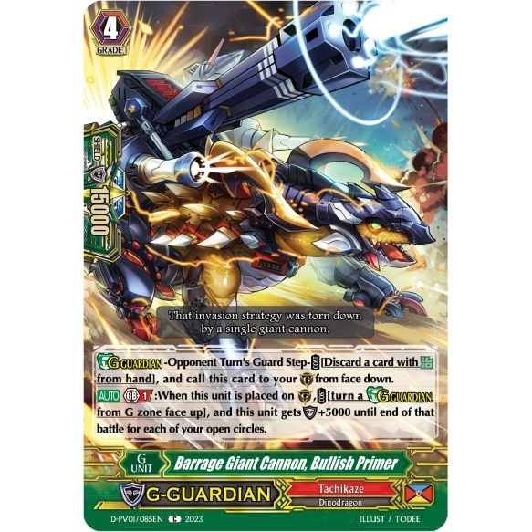 Image for Barrage Giant Cannon, Bullish Primer (D-PV01/085EN) (D-PV01) - Cardfight Vanguard