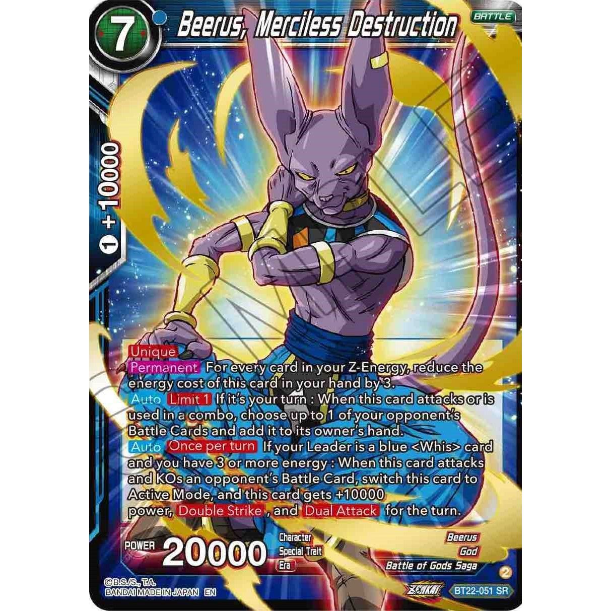 Image for Beerus, Merciless Destruction (BT22-051) (BT22) - Dragon Ball Super: Masters