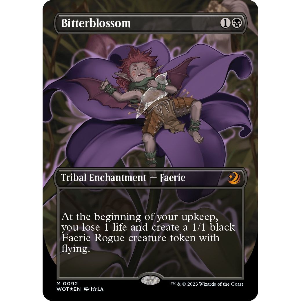 Image for Bitterblossom (Anime Borderless) (Confetti Foil) (92) (WOT) - Magic: The Gathering