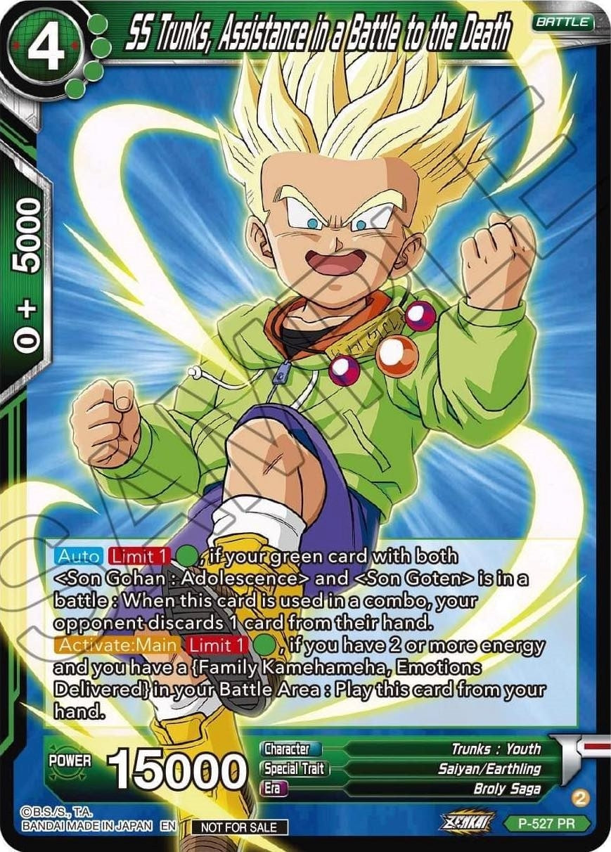 Image for SS Trunks, Assistance in a Battle to the Death (Zenkai Series Tournament Pack Vol.5) (P-527) (TPR) - Dragon Ball Super: Masters