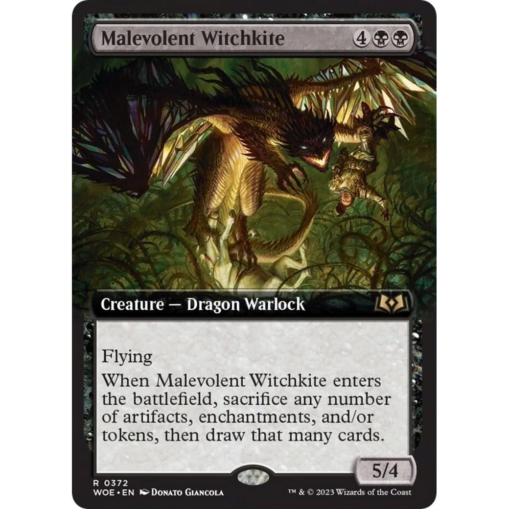 Image for Malevolent Witchkite (Extended Art) (372) (WOE) - Magic: The Gathering