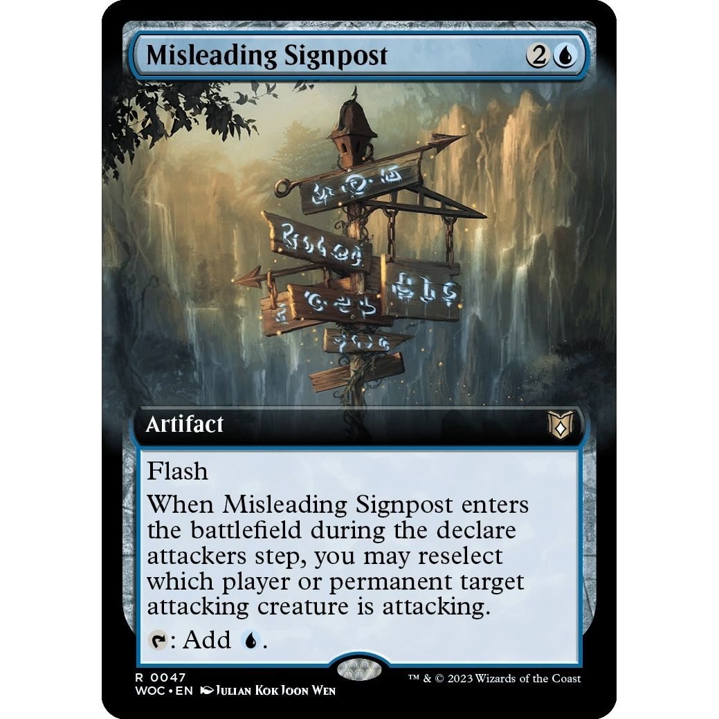 Image for Misleading Signpost (Extended Art) (47) (WOC) - Magic: The Gathering