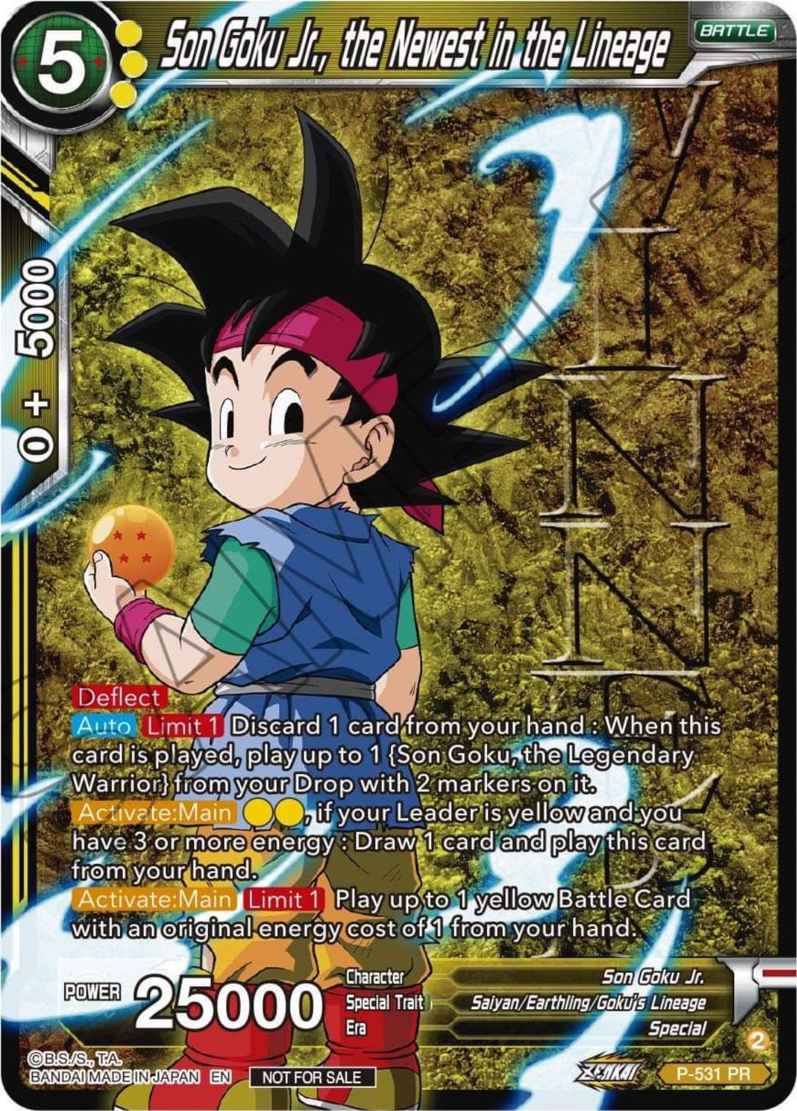 Image for Son Goku Jr., the Newest in the Lineage (Winner-Stamped) (Zenkai Series Tournament Pack Vol.5) (P-531) (TPR) - Dragon Ball Super: Masters