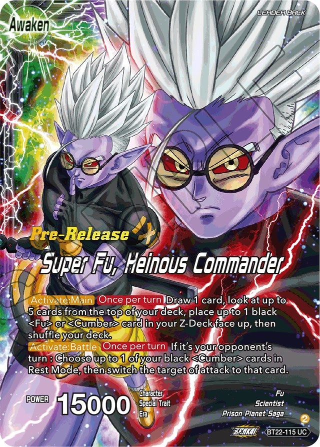 Image for Fu // Super Fu, Heinous Commander (BT22-115) (DBS-B22PRE) - Dragon Ball Super: Masters