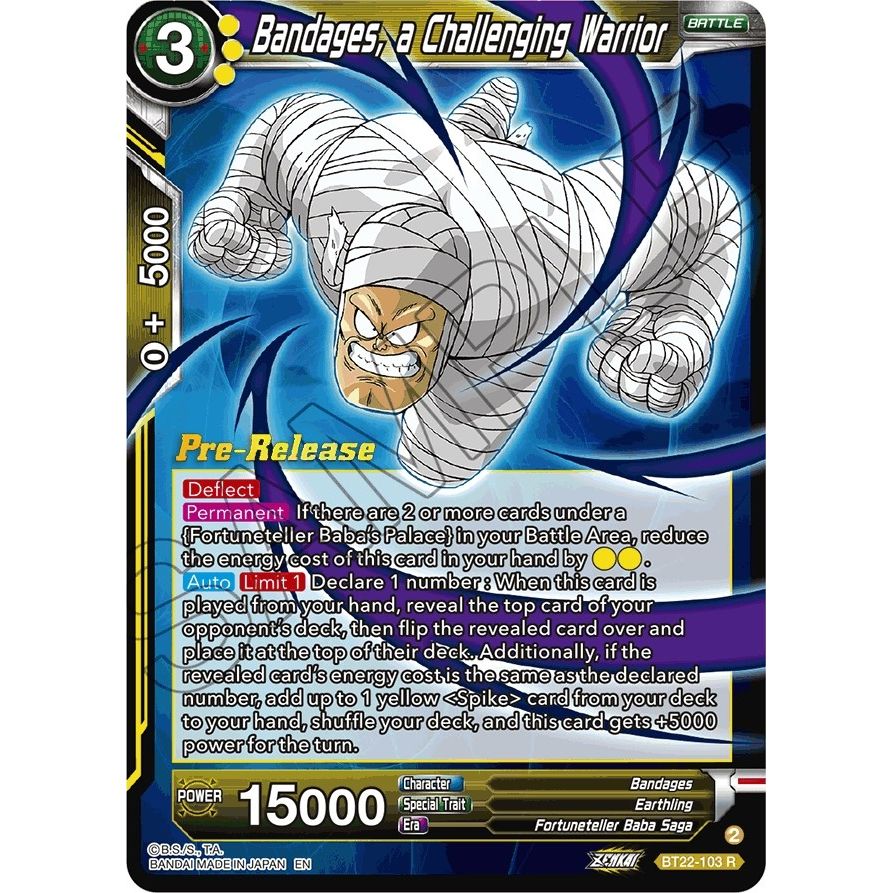 Image for Bandages, a Challenging Warrior (BT22-103) (DBS-B22PRE) - Dragon Ball Super: Masters