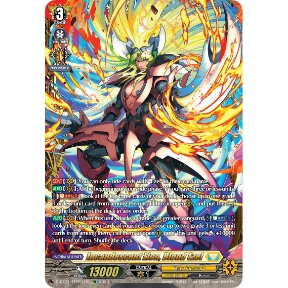 Image for Incandescent Lion, Blond Ezel (FFR) (D-BT11/FFR11EN) (D-BT11) - Cardfight Vanguard