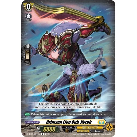 Image for Crimson Lion Cub, Kyrph (D-BT11/091EN) (D-BT11) - Cardfight Vanguard