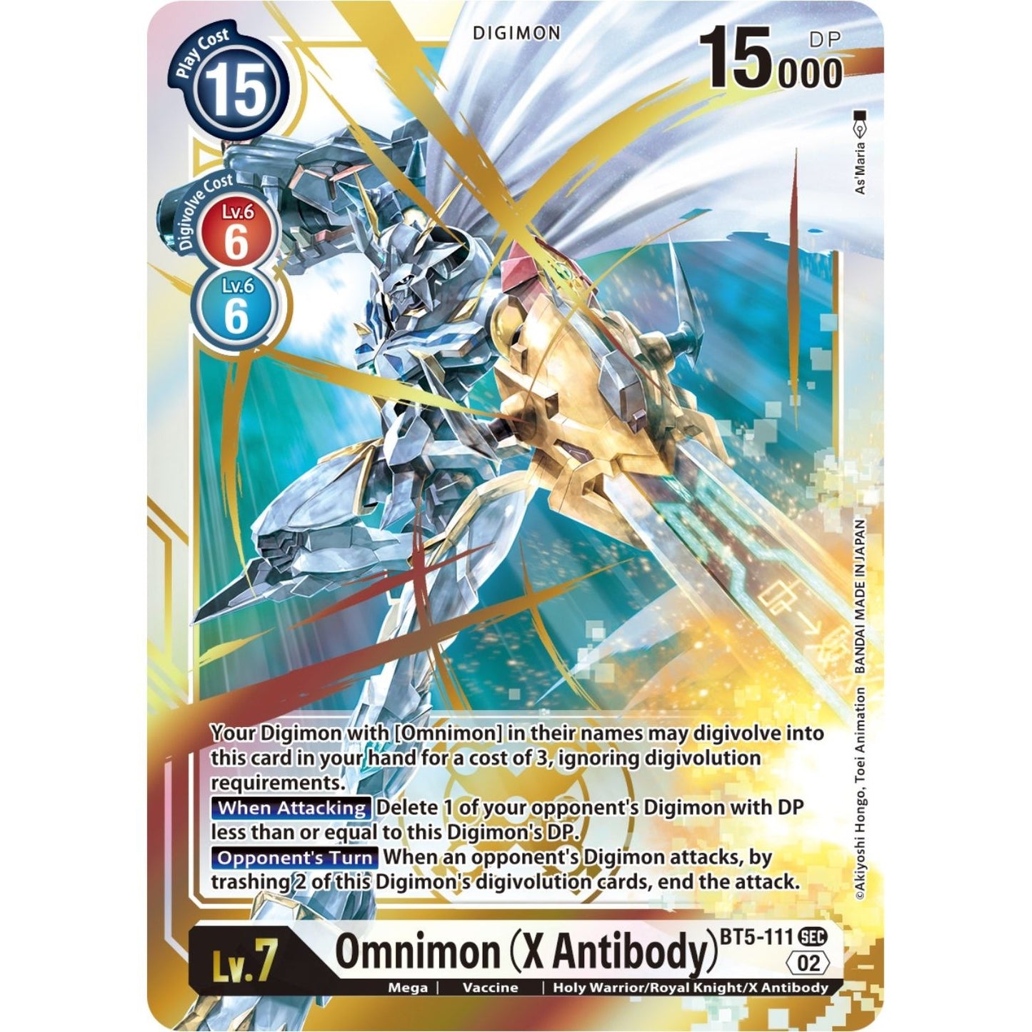 Image for Omnimon (X Antibody) (Resurgence Booster Reprint) (BT5-111 SEC) (RB-01) - Digimon Card Game