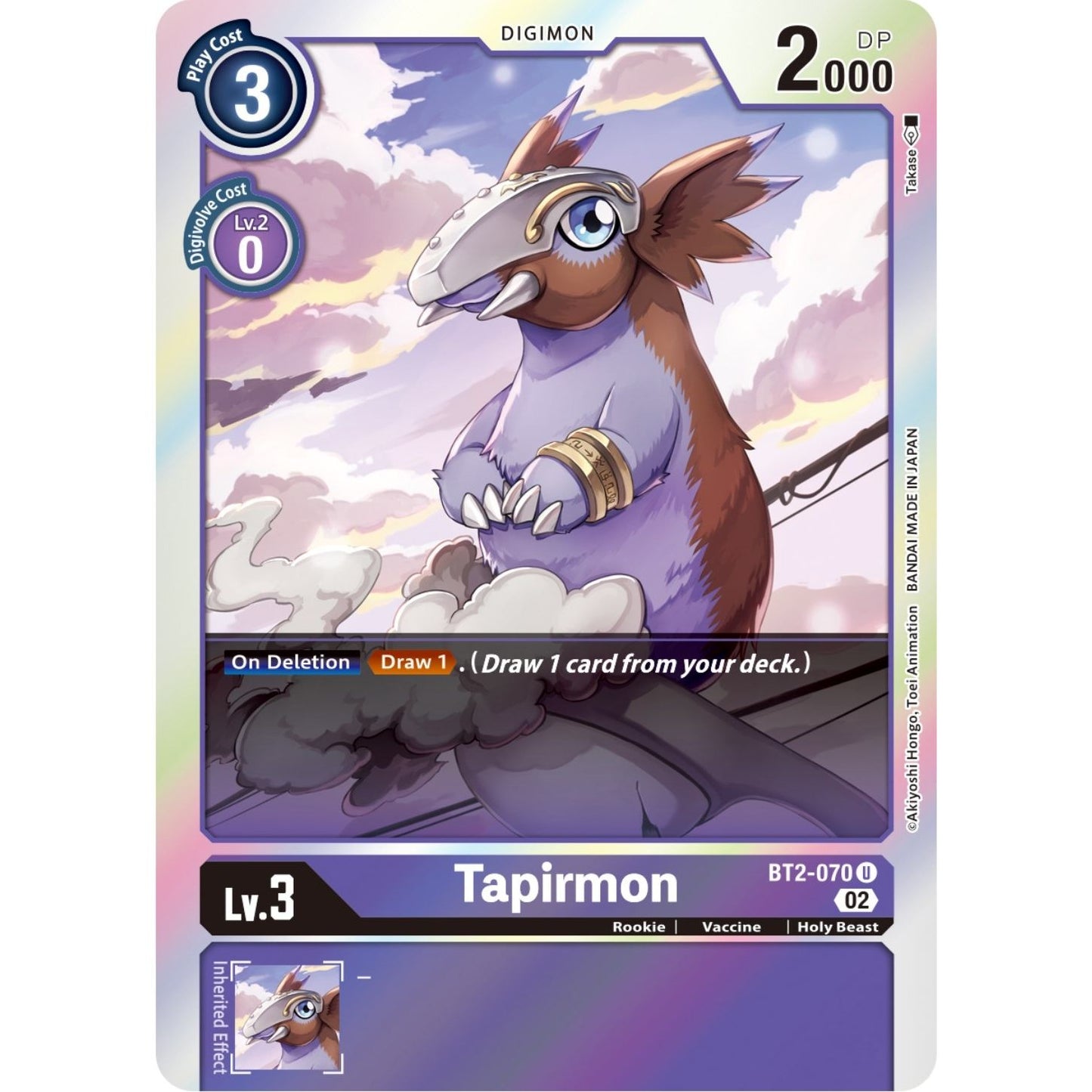 Image for Tapirmon (Resurgence Booster Reprint) (BT2-070 U) (RB-01) - Digimon Card Game