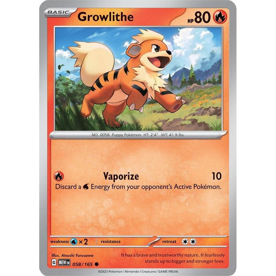 Image for Growlithe (058/165) (MEW) - Pokemon