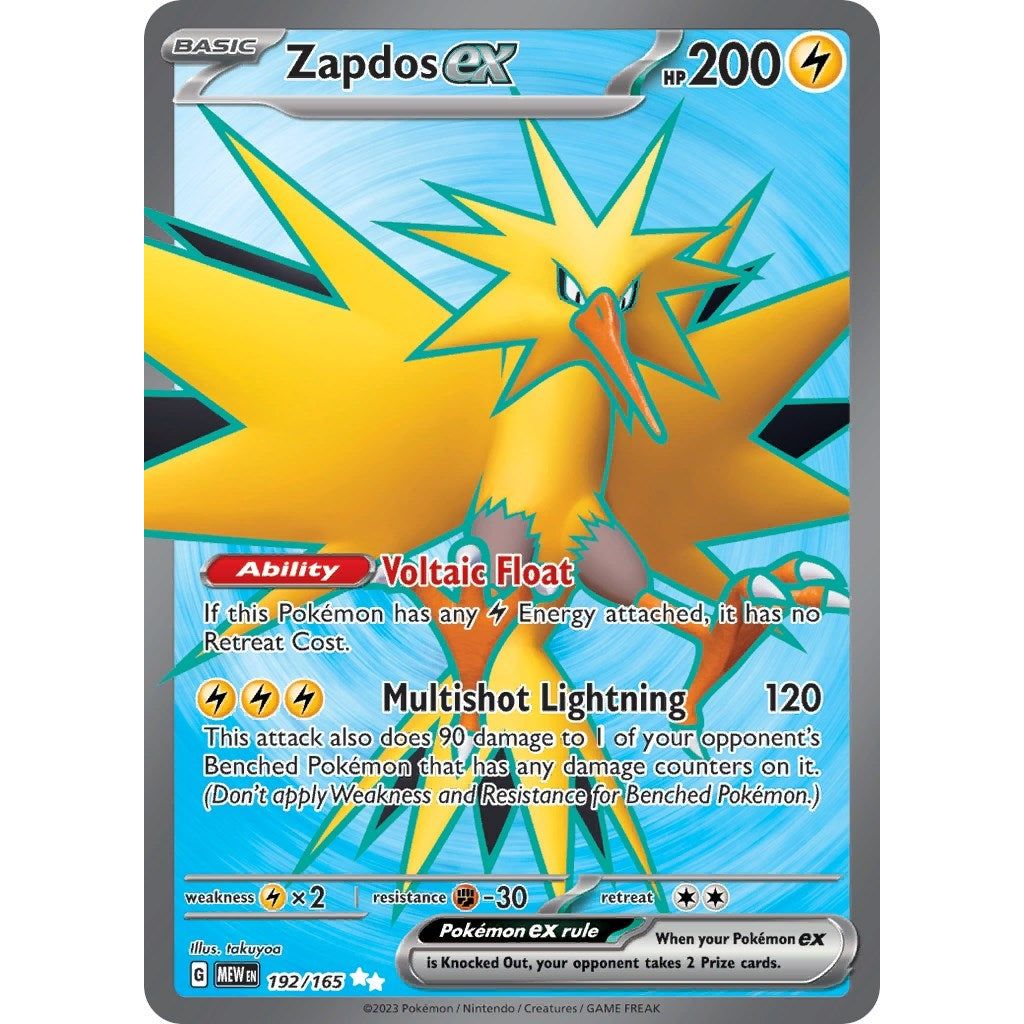 Image for Zapdos ex (192/165) (MEW) - Pokemon