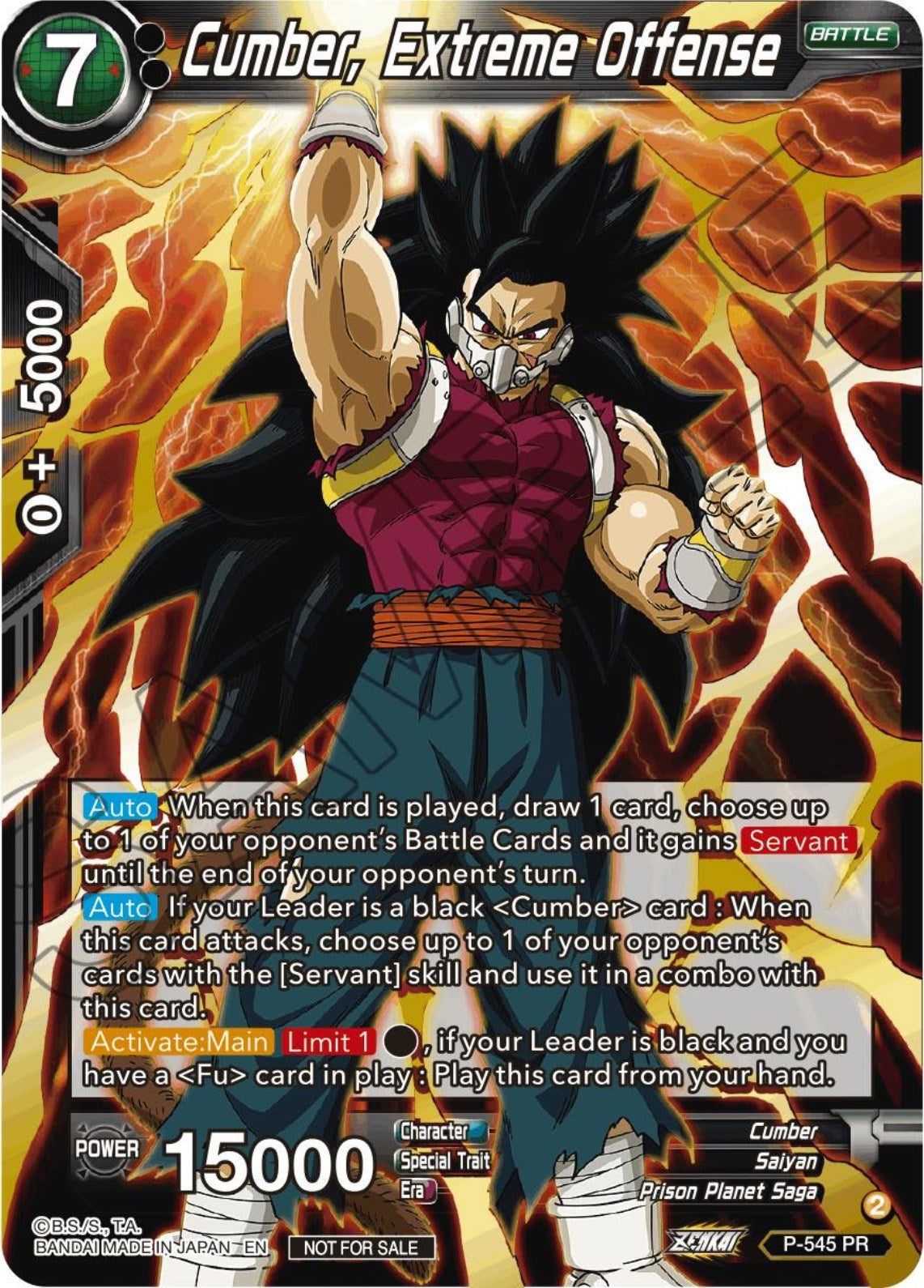 Image for Cumber, Extreme Offense (Championship Selection Pack 2023 Vol.3) (Gold-Stamped Shatterfoil) (P-545) (TPR) - Dragon Ball Super: Masters