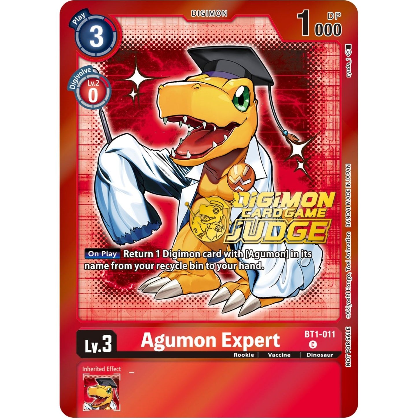 Image for Agumon Expert - BT1-011 (Judge Pack 4) (BT1-011 C) (BT01-03A) - Digimon Card Game