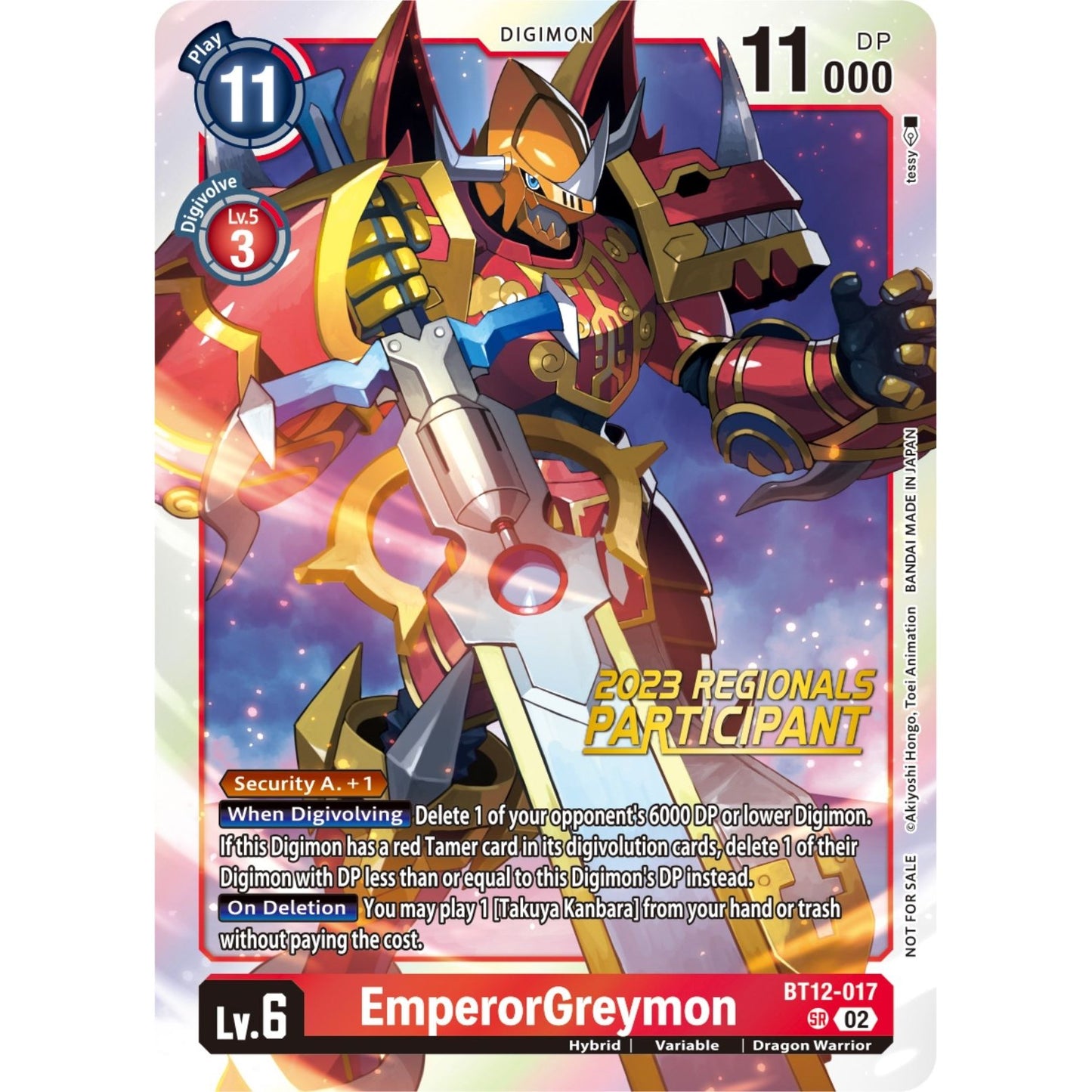 Image for EmperorGreymon (2023 Regionals Participant) (BT12-017 SR) (BT12) - Digimon Card Game