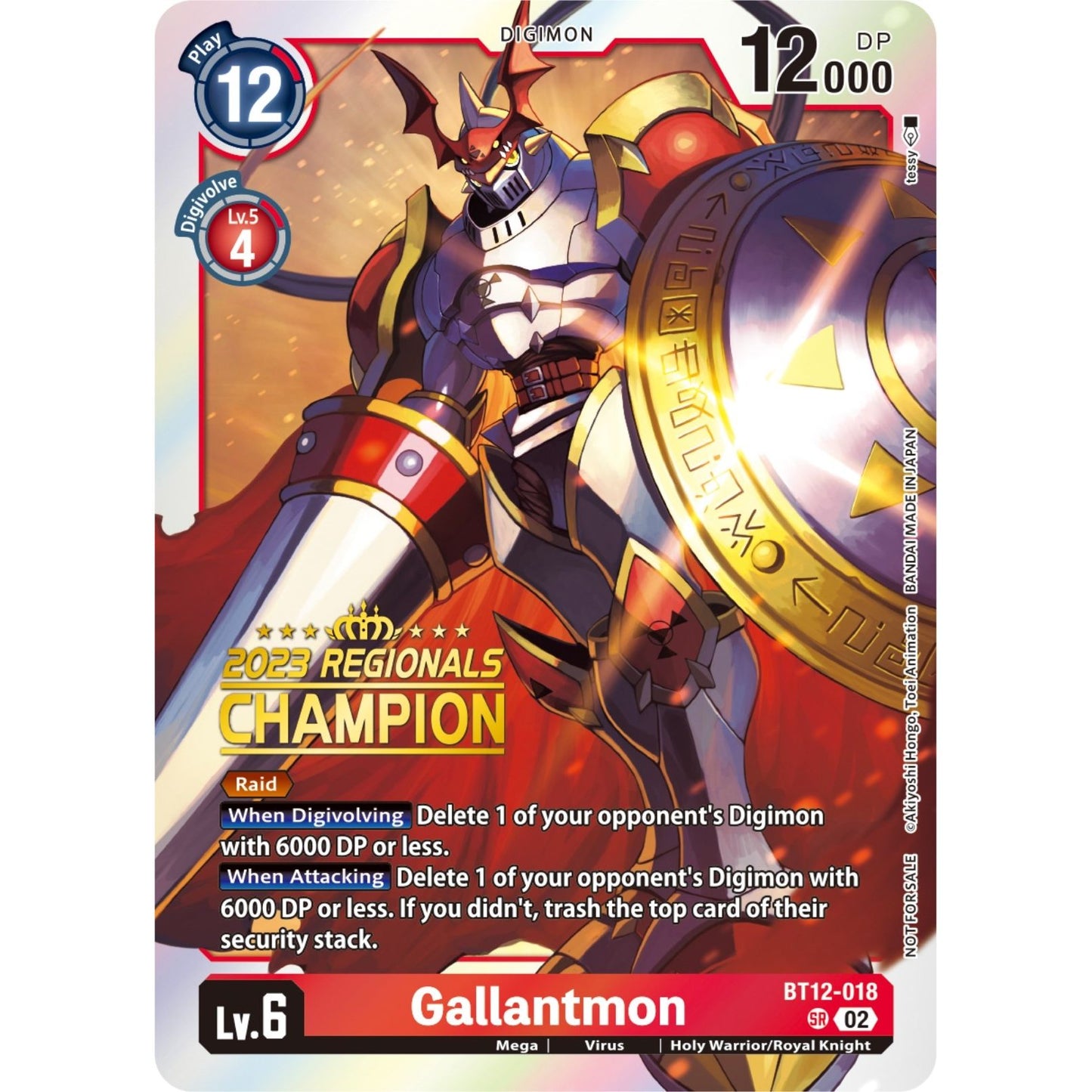Image for Gallantmon (2023 Regionals Champion) (BT12-018 SR) (BT12) - Digimon Card Game