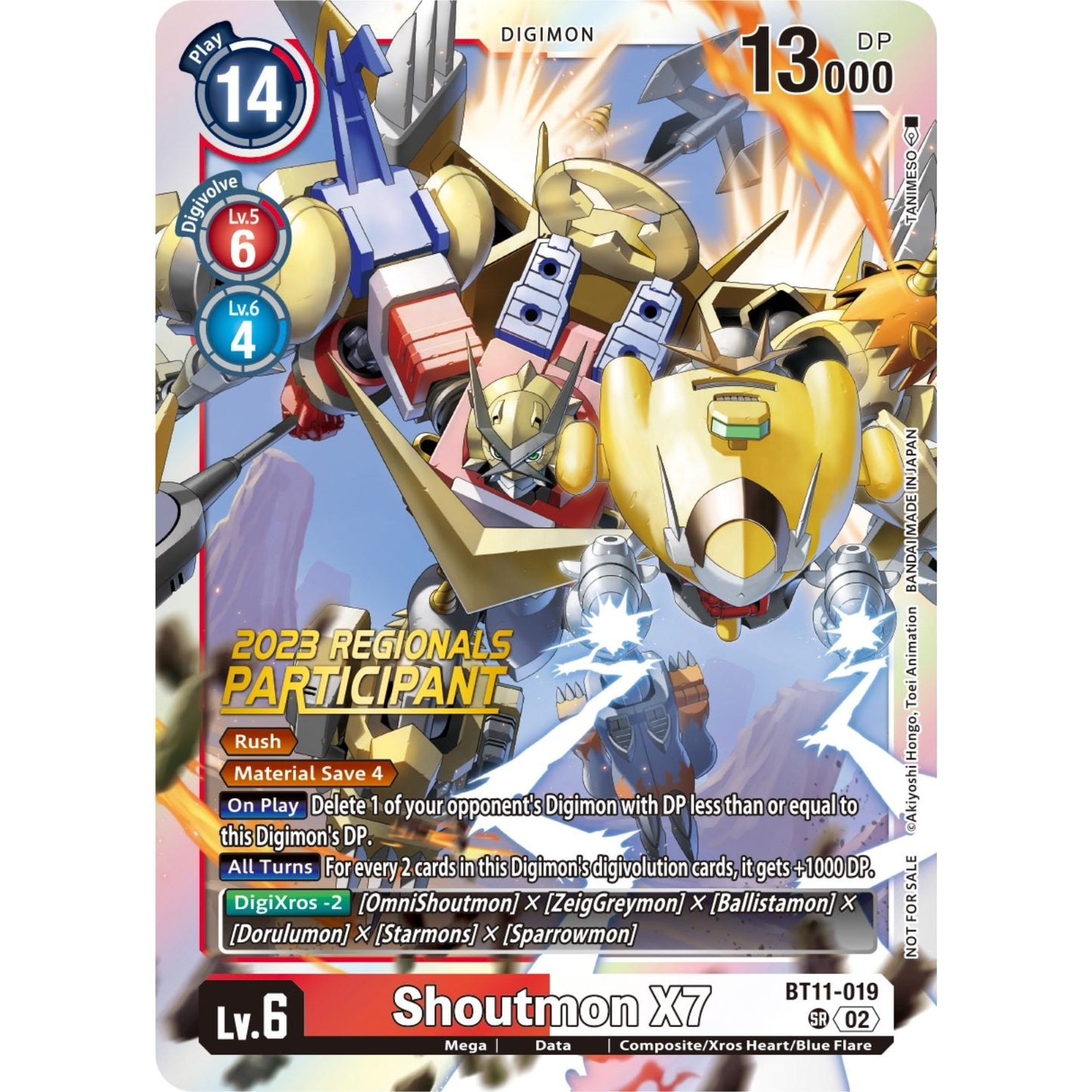 Image for Shoutmon X7 (2023 Regionals Participant) (BT11-019 SR) (BT11) - Digimon Card Game