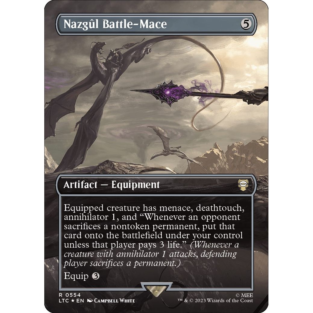 Image for Nazgul Battle-Mace (Borderless) (Surge Foil) (554) (LTC) - Magic: The Gathering