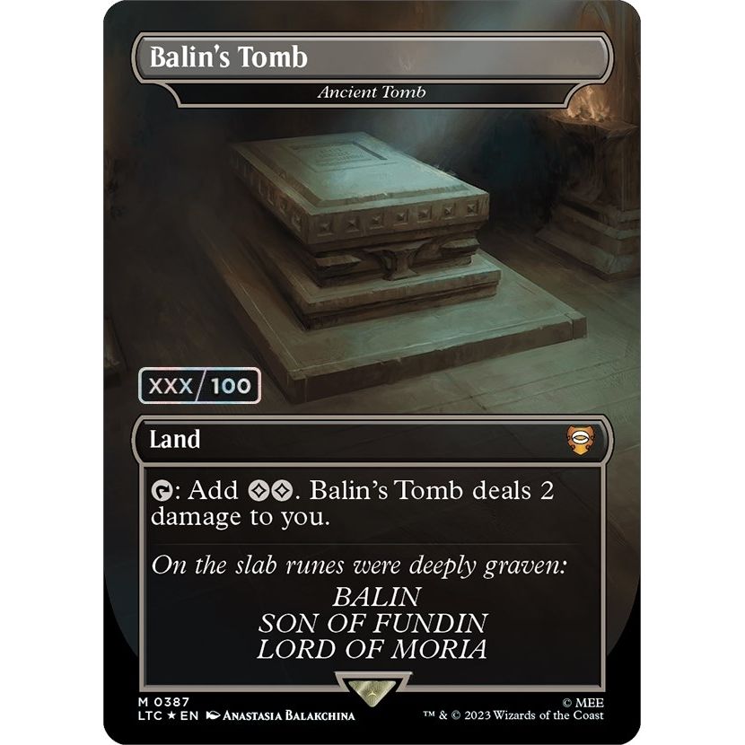 Image for Balin's Tomb - Ancient Tomb (Serial Numbered) (387) (LTC) - Magic: The Gathering