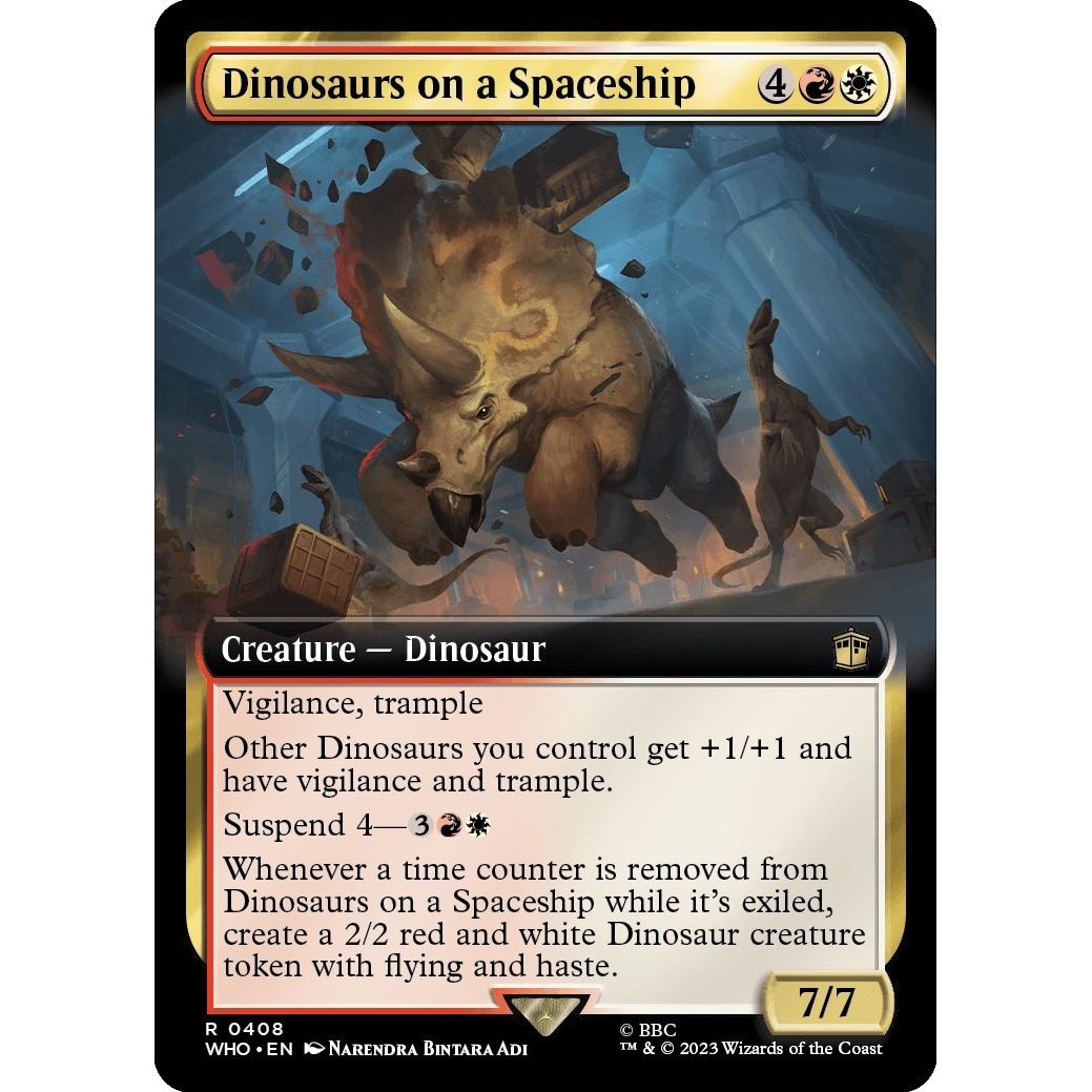 Image for Dinosaurs on a Spaceship (Extended Art) (408) (WHO) - Magic: The Gathering