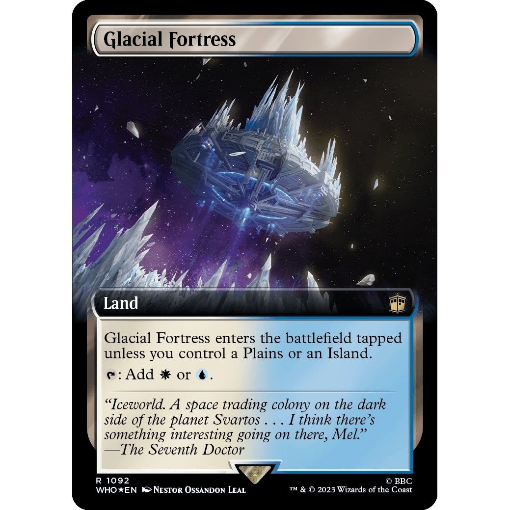 Image for Glacial Fortress (Extended Art) (Surge Foil) (1092) (WHO) - Magic: The Gathering