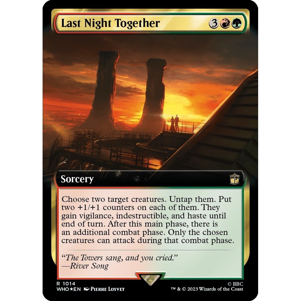 Image for Last Night Together (Extended Art) (Surge Foil) (1014) (WHO) - Magic: The Gathering