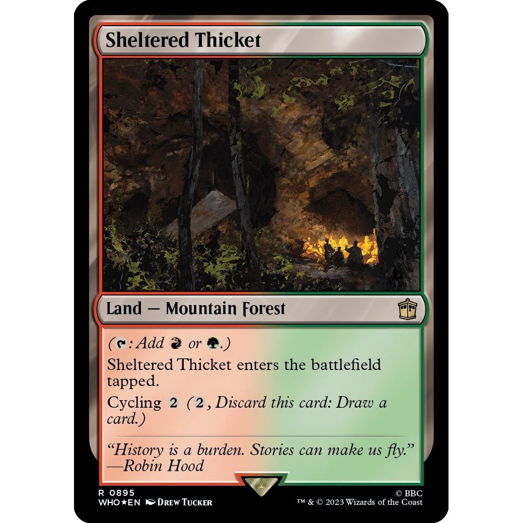 Image for Sheltered Thicket (Surge Foil) (895) (WHO) - Magic: The Gathering