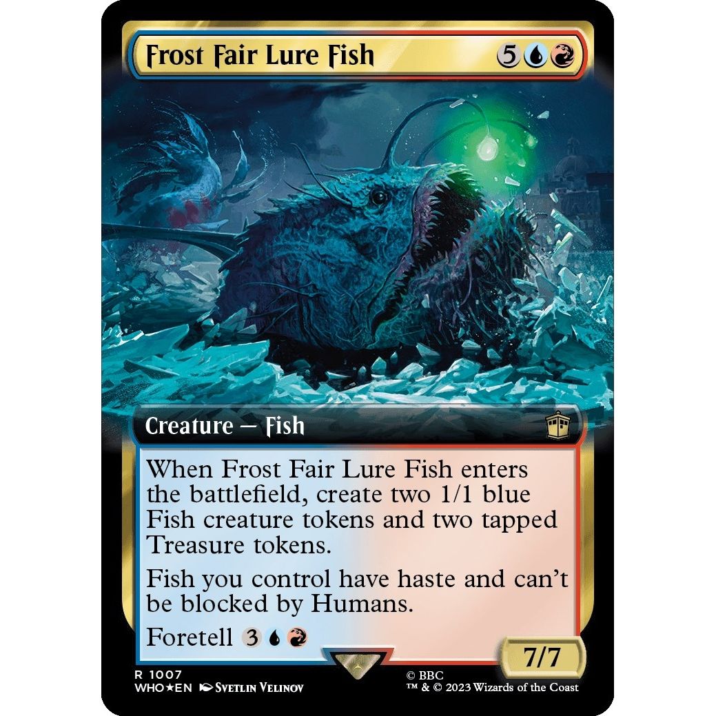 Image for Frost Fair Lure Fish (Extended Art) (Surge Foil) (1007) (WHO) - Magic: The Gathering