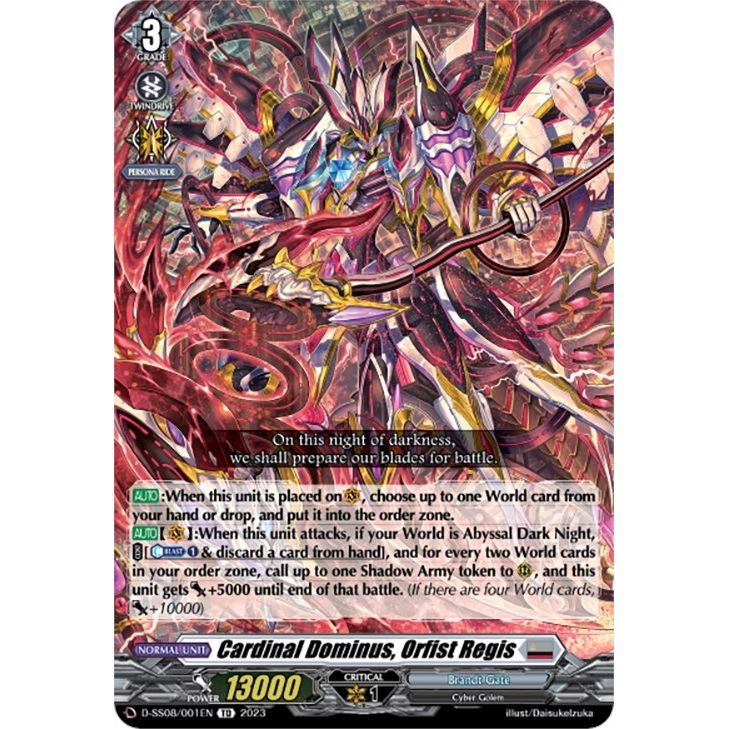 Image for Cardinal Dominus, Orfist Regis (D-SS08/001EN) (SS08) - Cardfight Vanguard