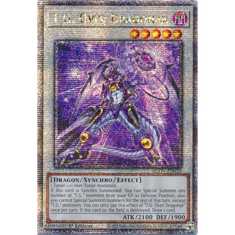 Image for T.G. Over Dragonar (Quarter Century Secret Rare) (AGOV-EN035) (AGOV) - YuGiOh