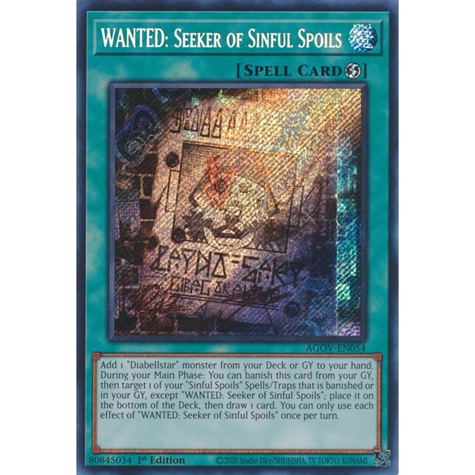 Image for WANTED: Seeker of Sinful Spoils (AGOV-EN054) (AGOV) - YuGiOh