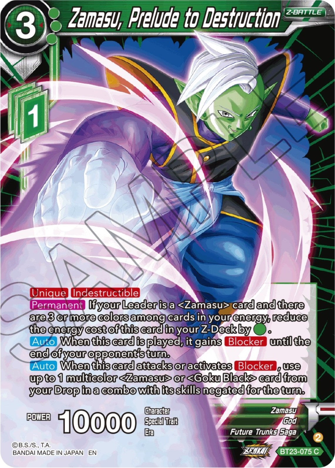 Image for Zamasu, Prelude to Destruction (BT23-075) (BT23) - Dragon Ball Super: Masters