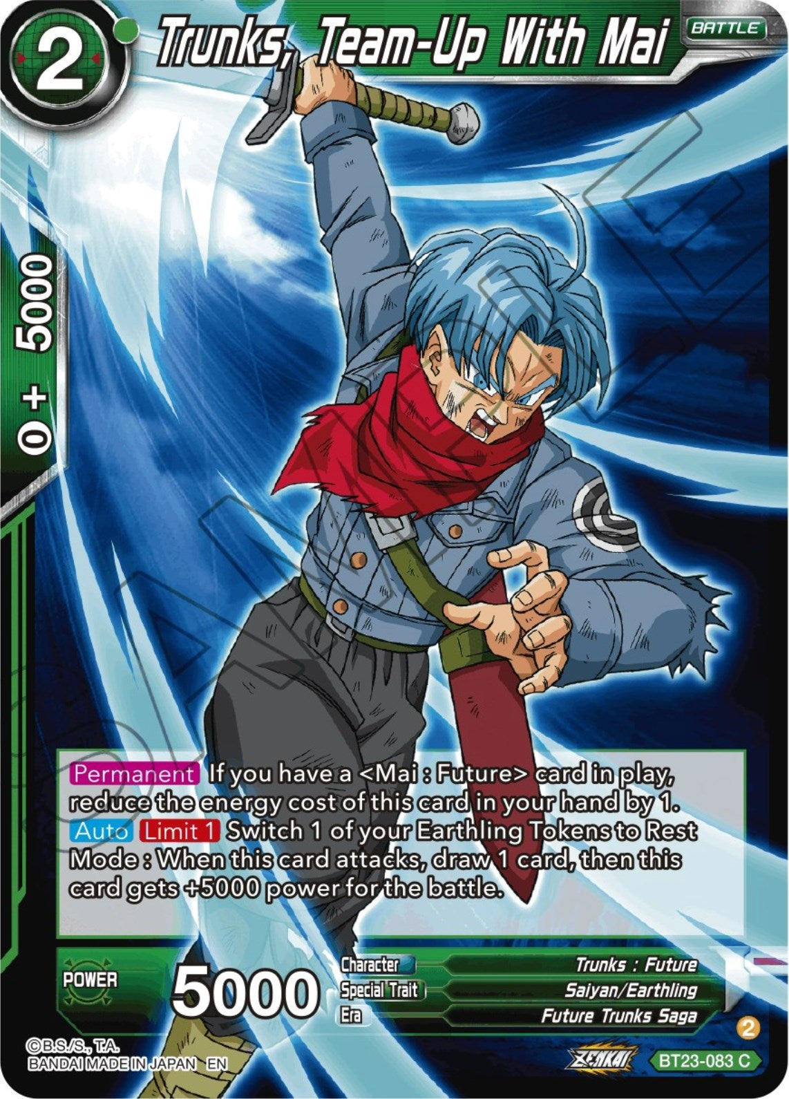 Image for Trunks, Team-Up With Mai (BT23-083) (BT23) - Dragon Ball Super: Masters