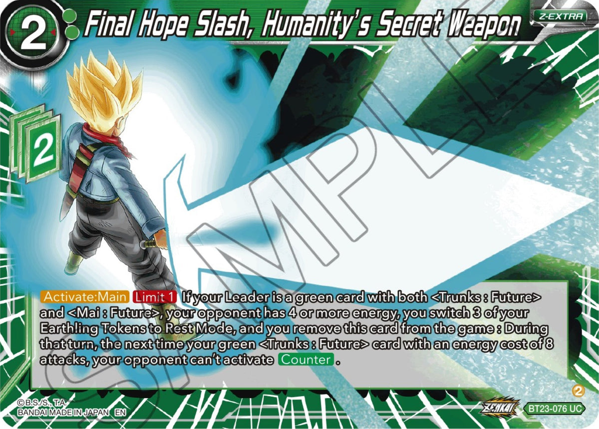 Image for Final Hope Slash, Humanity's Secret Weapon (BT23-076) (BT23) - Dragon Ball Super: Masters