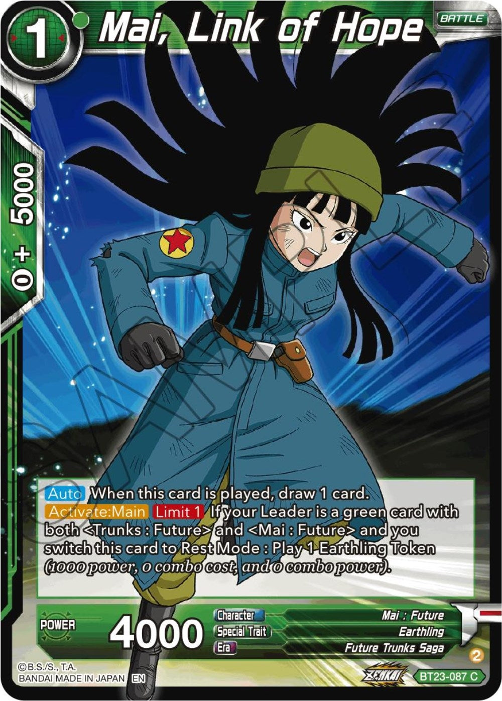 Image for Mai, Link of Hope (BT23-087) (BT23) - Dragon Ball Super: Masters