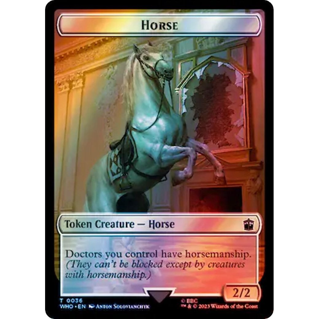 Image for Horse // Food (0057) Double-Sided Token (Surge Foil) (36 // 57) (WHO) - Magic: The Gathering