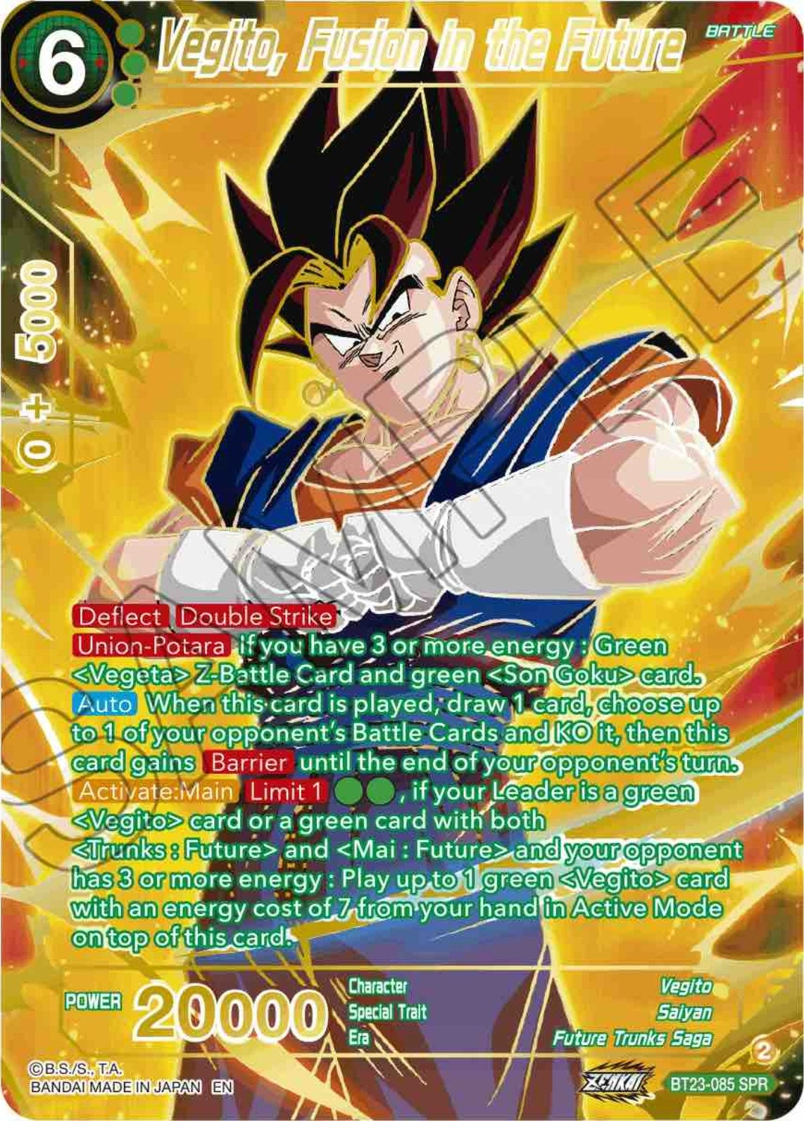 Image for Vegito, Fusion in the Future (SPR) (BT23-085) (BT23) - Dragon Ball Super: Masters