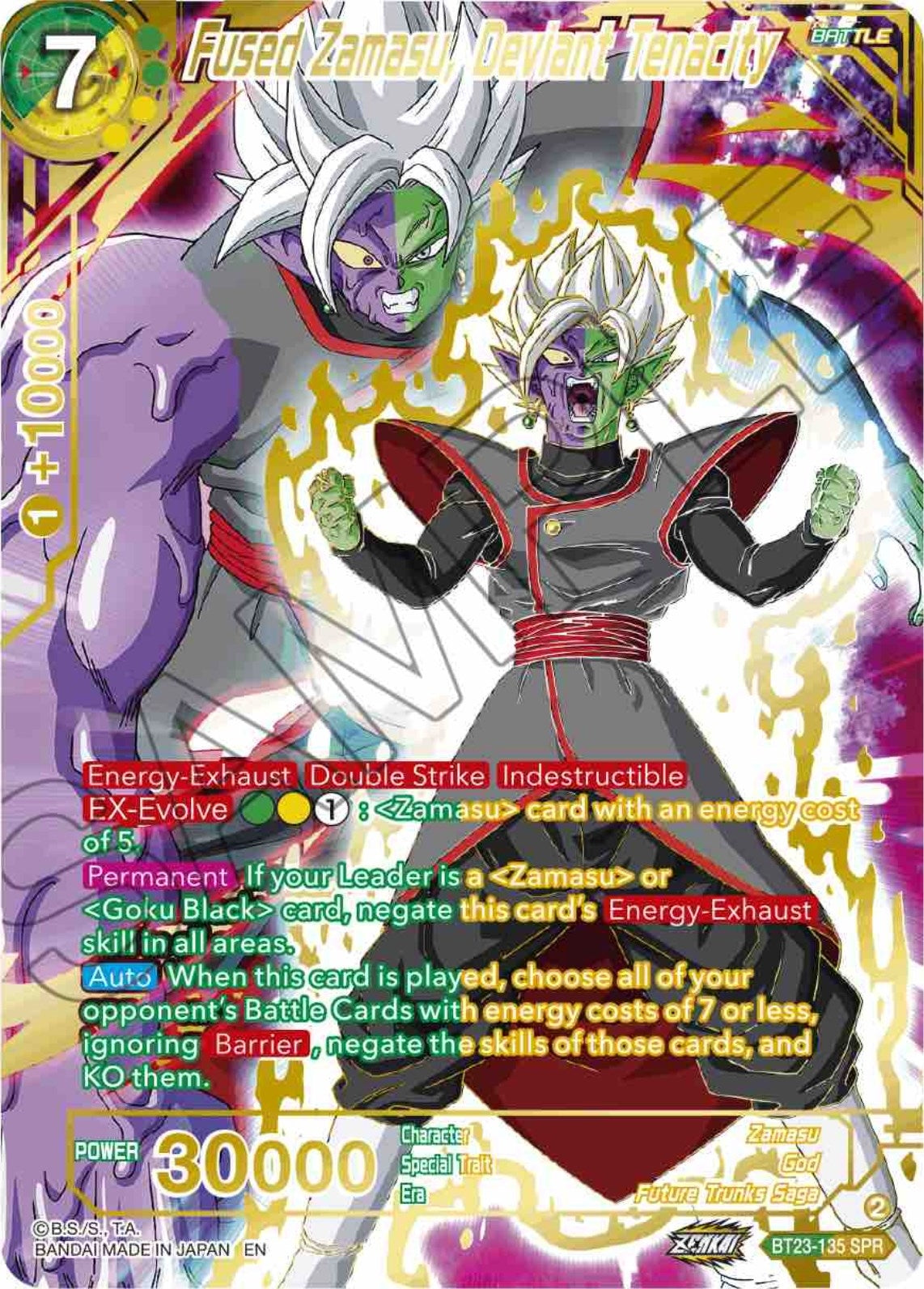 Image for Fused Zamasu, Deviant Tenacity (SPR) (BT23-135) (BT23) - Dragon Ball Super: Masters