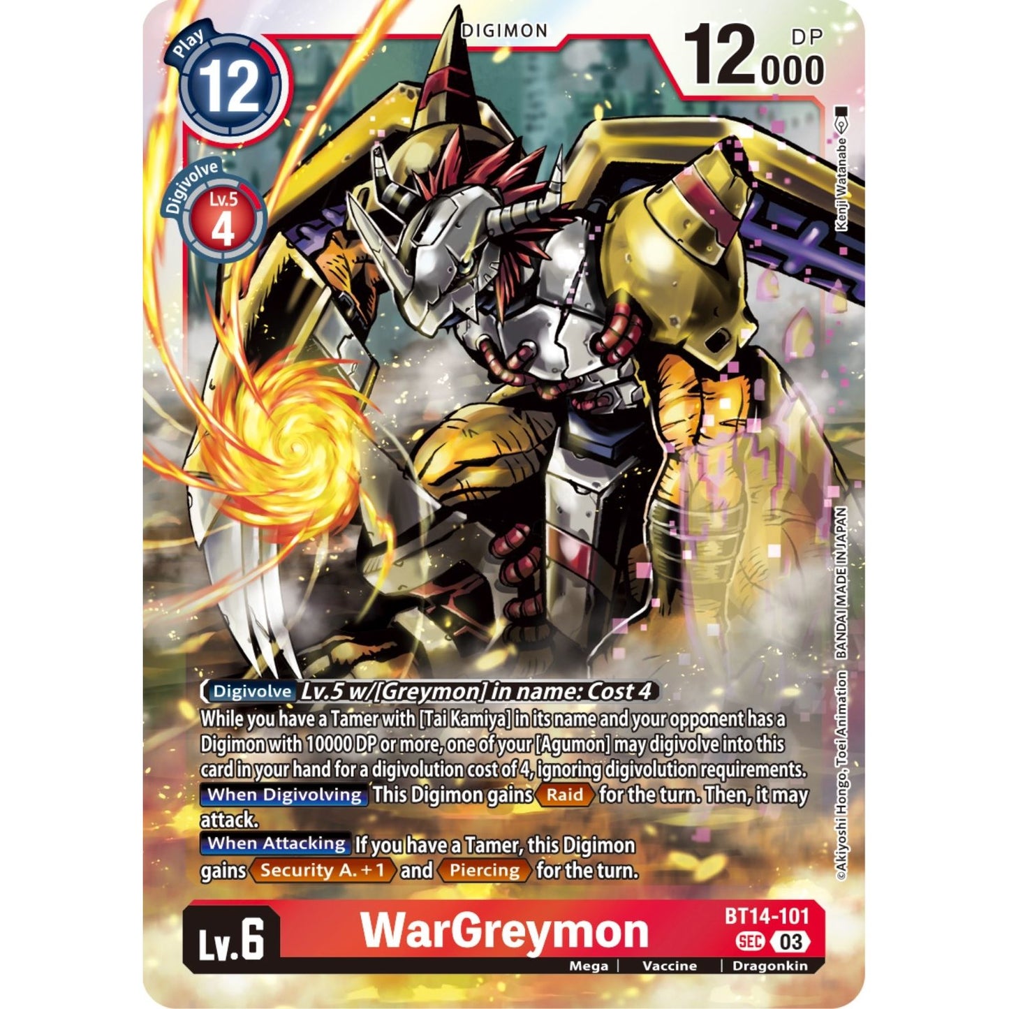 Image for WarGreymon (BT14-101 SEC) (BT14) - Digimon Card Game