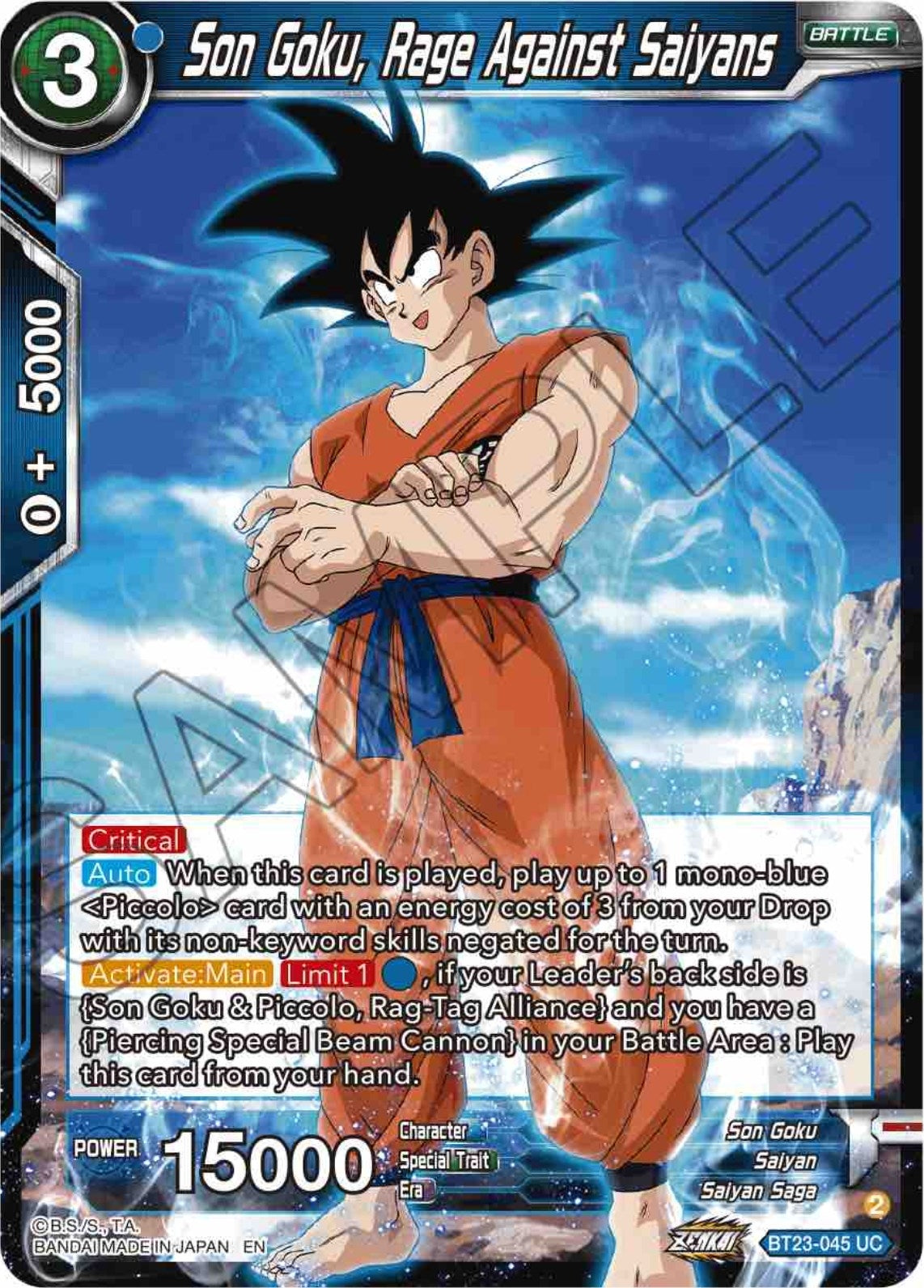 Image for Son Goku, Rage Against Saiyans (BT23-045) (BT23) - Dragon Ball Super: Masters