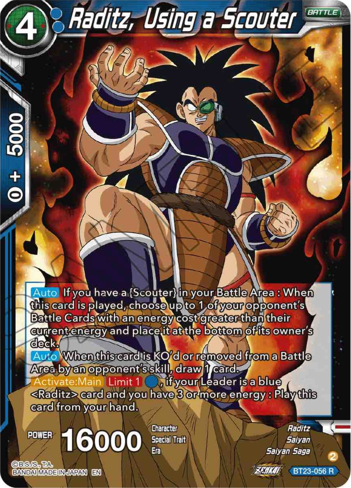 Image for Raditz, Using a Scouter (BT23-056) (BT23) - Dragon Ball Super: Masters
