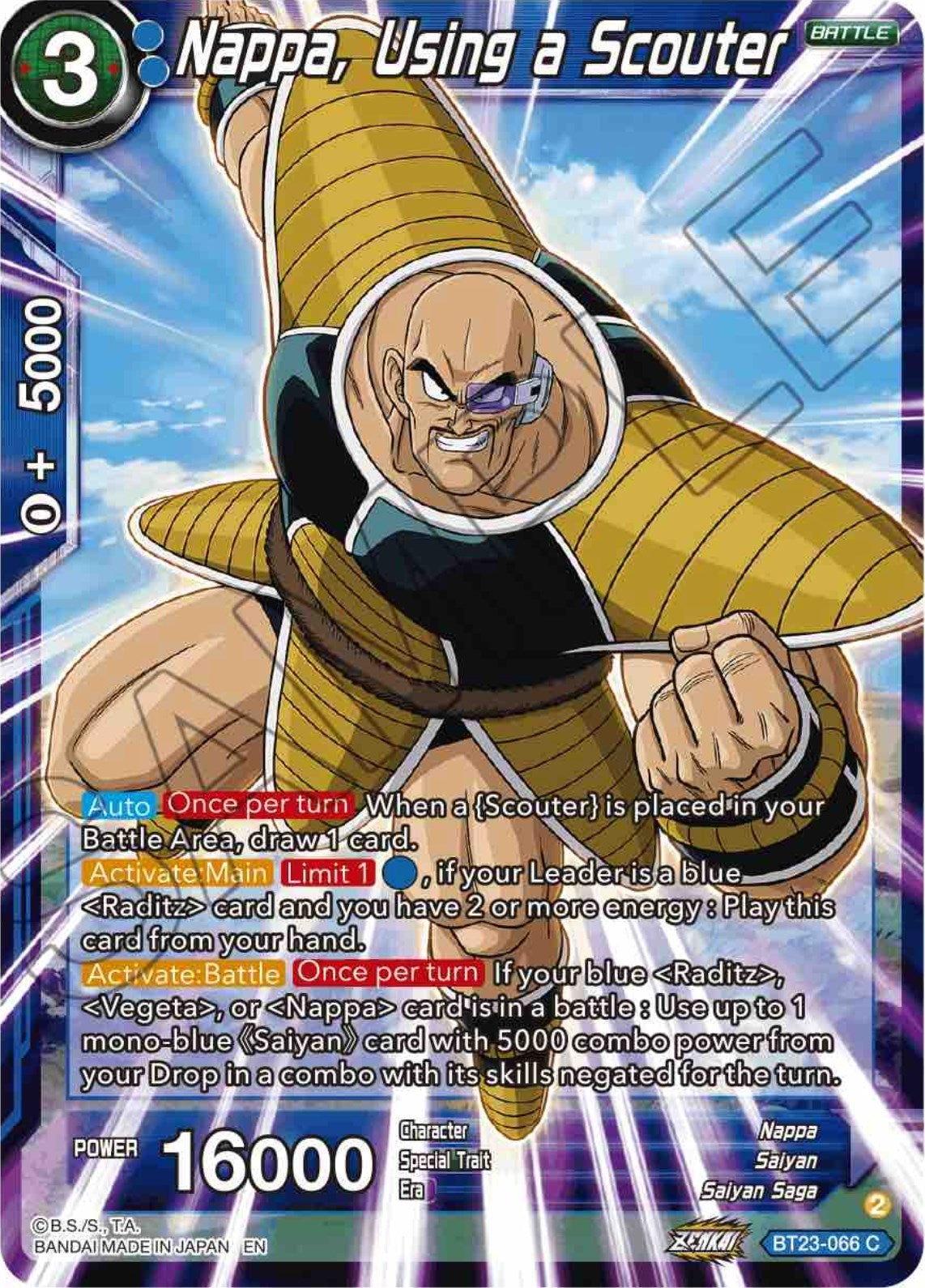 Image for Nappa, Using a Scouter (BT23-066) (BT23) - Dragon Ball Super: Masters