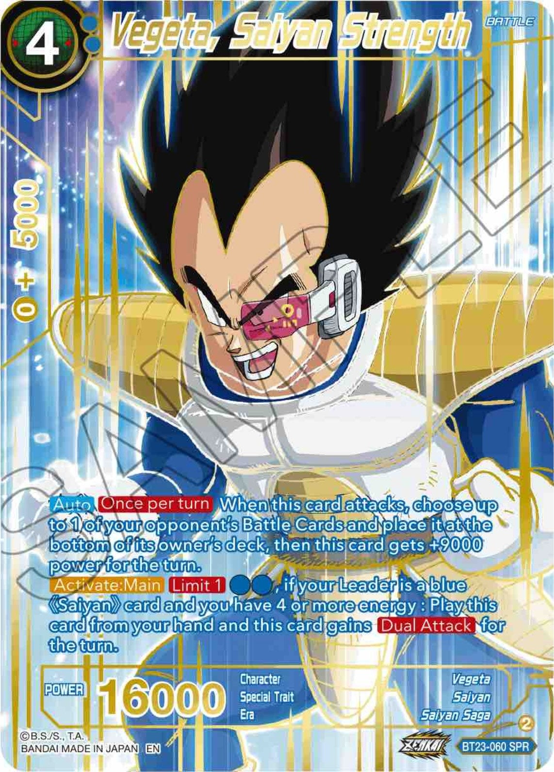 Image for Vegeta, Saiyan Strength (SPR) (BT23-060) (BT23) - Dragon Ball Super: Masters