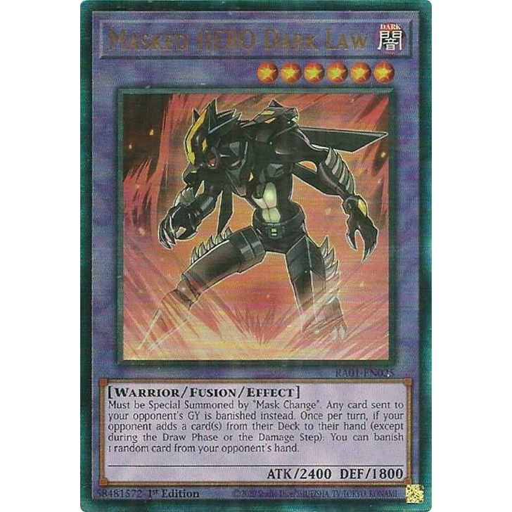 Image for Masked HERO Dark Law (PUR) (RA01-EN025) (RA01) - YuGiOh