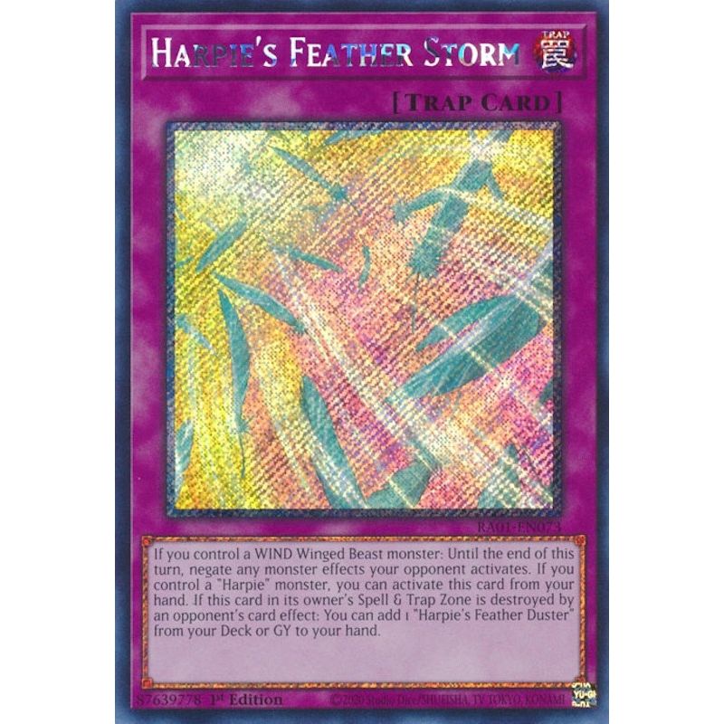 Image for Harpie's Feather Storm (Platinum Secret Rare) (RA01-EN073) (RA01) - YuGiOh
