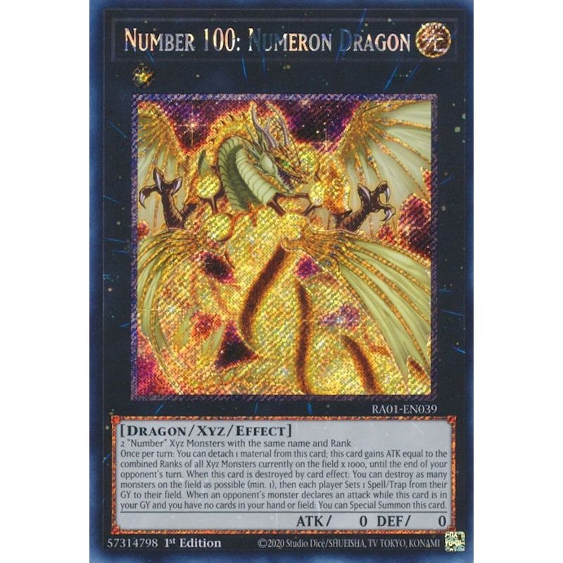 Image for Number 100: Numeron Dragon (Platinum Secret Rare) (RA01-EN039) (RA01) - YuGiOh